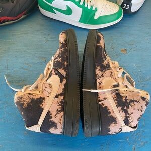 Nike Black and Pink Tie-Dye High Tops Air Force 1